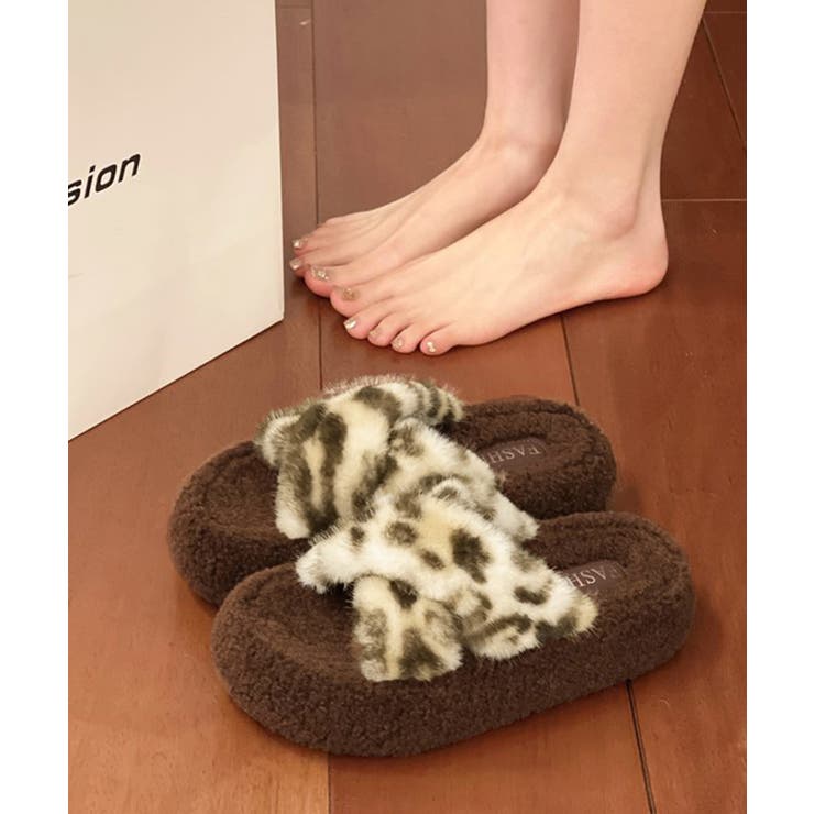 ファーサンダル 厚底韓国風ファースリッパ | SUNSHINE CLOSET | 詳細画像10 