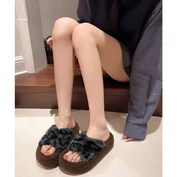 ファーサンダル 厚底韓国風ファースリッパ | SUNSHINE CLOSET | 詳細画像5 