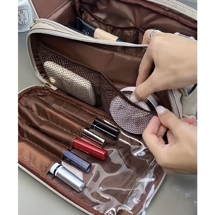 大容量トラベルコスメポーチ 持ち運び収納 | SUNSHINE CLOSET | 詳細画像5 