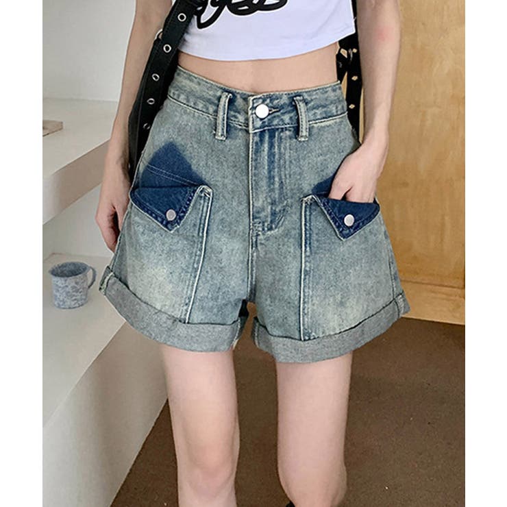 ロールアップ デニムショートパンツ 美脚 | SUNSHINE CLOSET | 詳細画像1 
