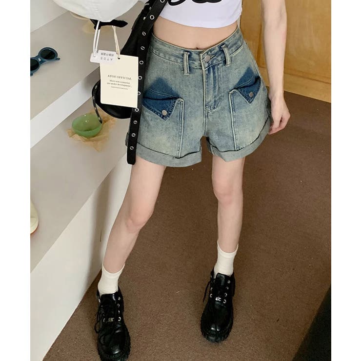 ロールアップ デニムショートパンツ 美脚 | SUNSHINE CLOSET | 詳細画像3 