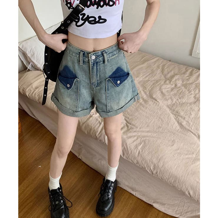 ロールアップ デニムショートパンツ 美脚 | SUNSHINE CLOSET | 詳細画像5 