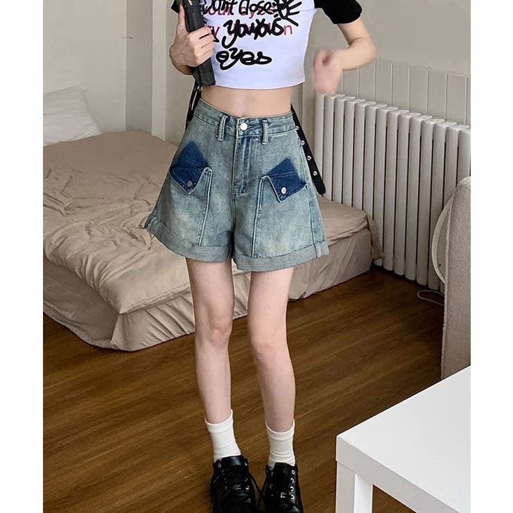 ロールアップ デニムショートパンツ 美脚 | SUNSHINE CLOSET | 詳細画像6 