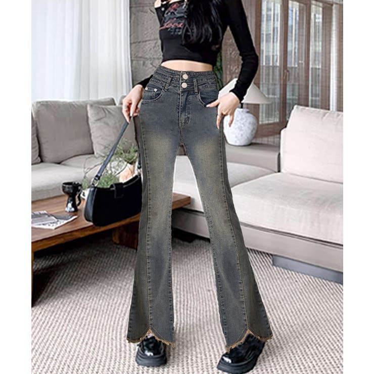 フレアデニムパンツ ハイウエストジーンズ | SUNSHINE CLOSET | 詳細画像2 