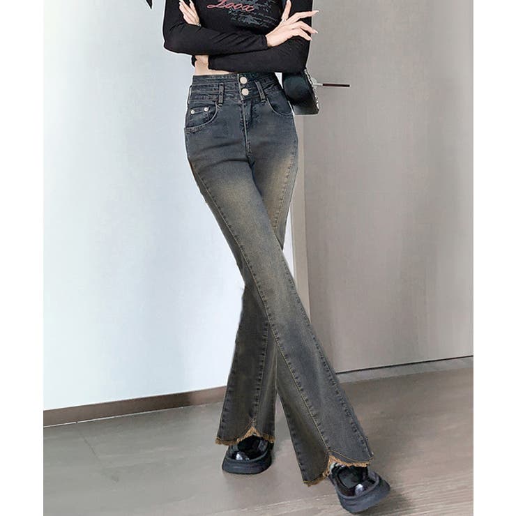 フレアデニムパンツ ハイウエストジーンズ | SUNSHINE CLOSET | 詳細画像3 