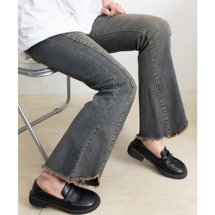 フレアデニムパンツ ハイウエストジーンズ | SUNSHINE CLOSET | 詳細画像6 