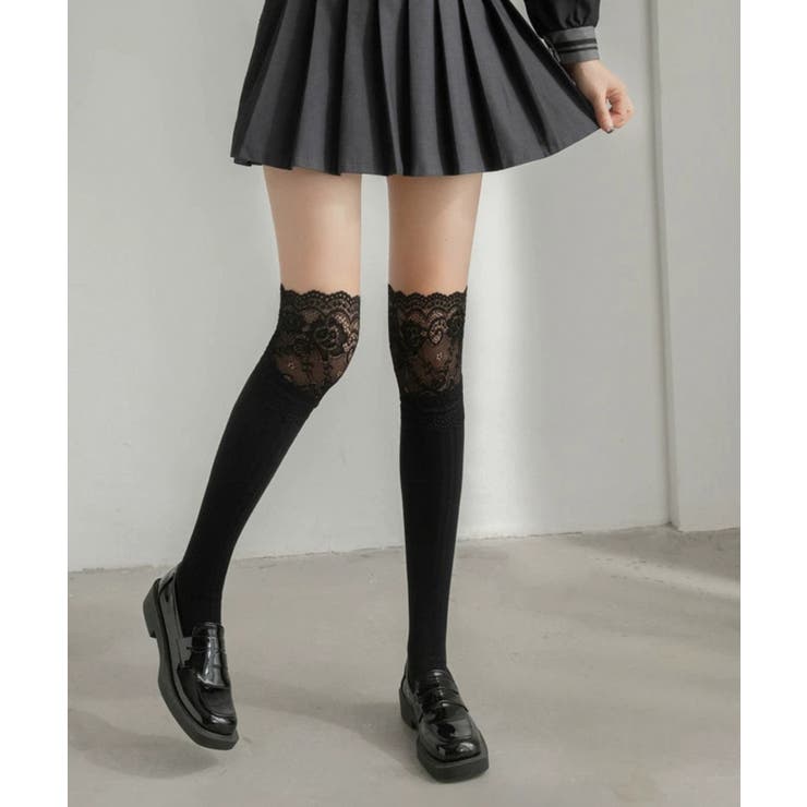 ニーハイソックス花柄レース切り替え靴下 | SUNSHINE CLOSET | 詳細画像11 