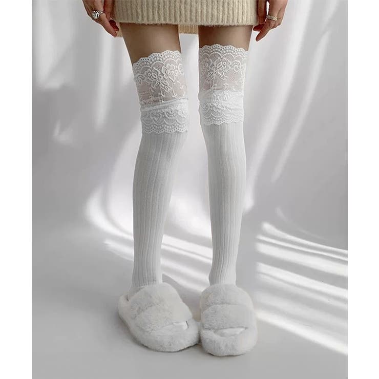 ニーハイソックス花柄レース切り替え靴下 | SUNSHINE CLOSET | 詳細画像6 