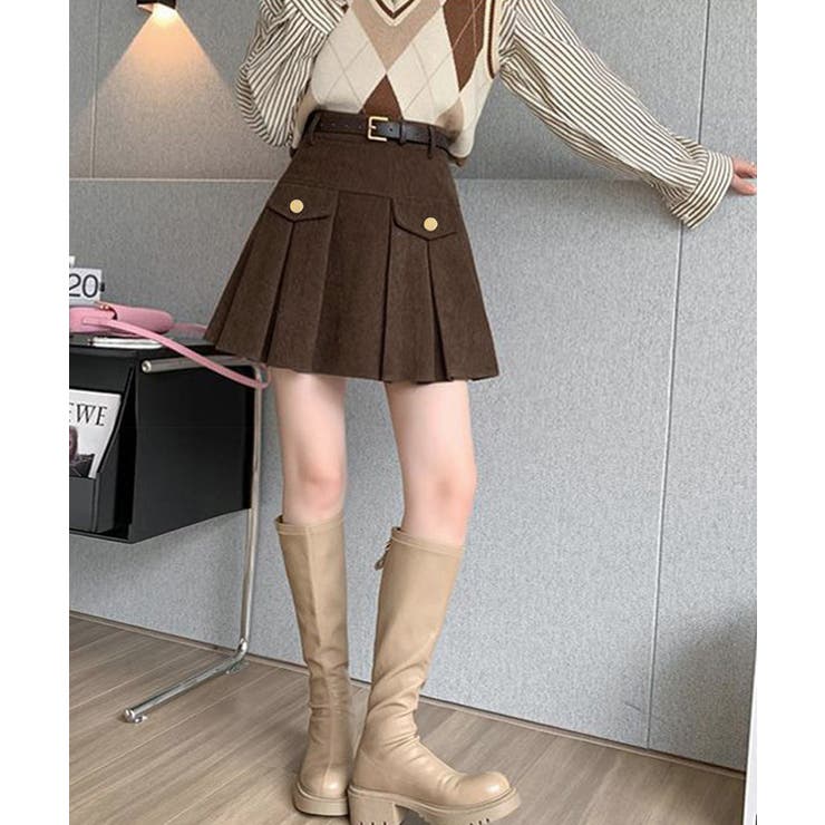 コーデュロイプリーツスカート ベルト付き | SUNSHINE CLOSET | 詳細画像10 