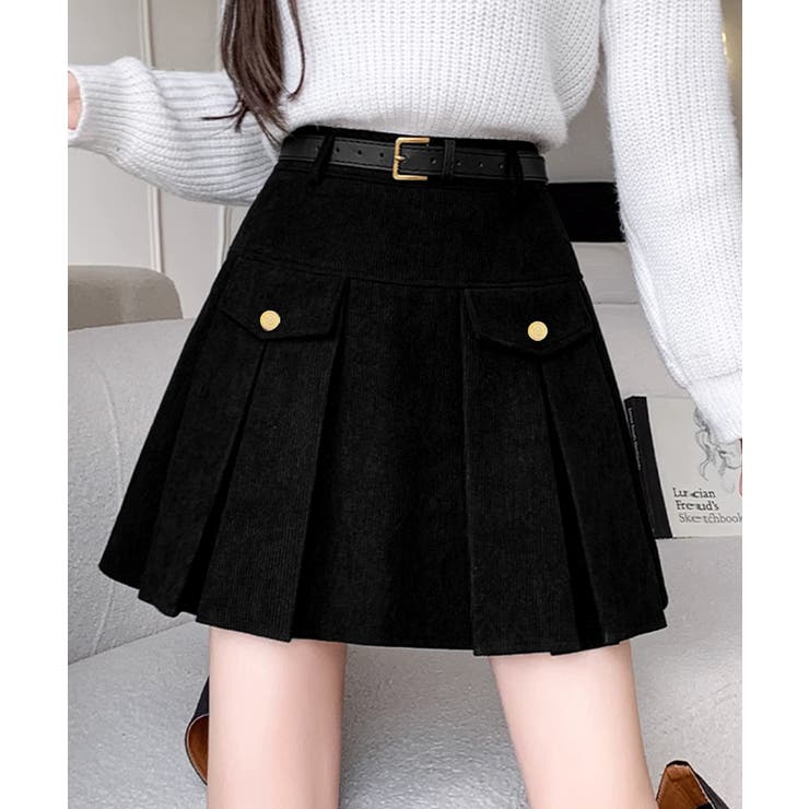 コーデュロイプリーツスカート ベルト付き | SUNSHINE CLOSET | 詳細画像3 