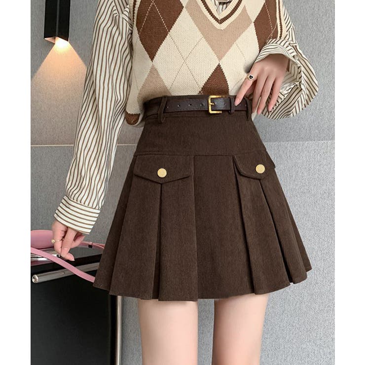 コーデュロイプリーツスカート ベルト付き | SUNSHINE CLOSET | 詳細画像7 