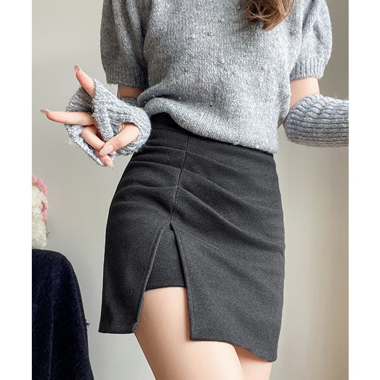 ギャザーミニスカート 無地タイトスカート | SUNSHINE CLOSET | 詳細画像9 