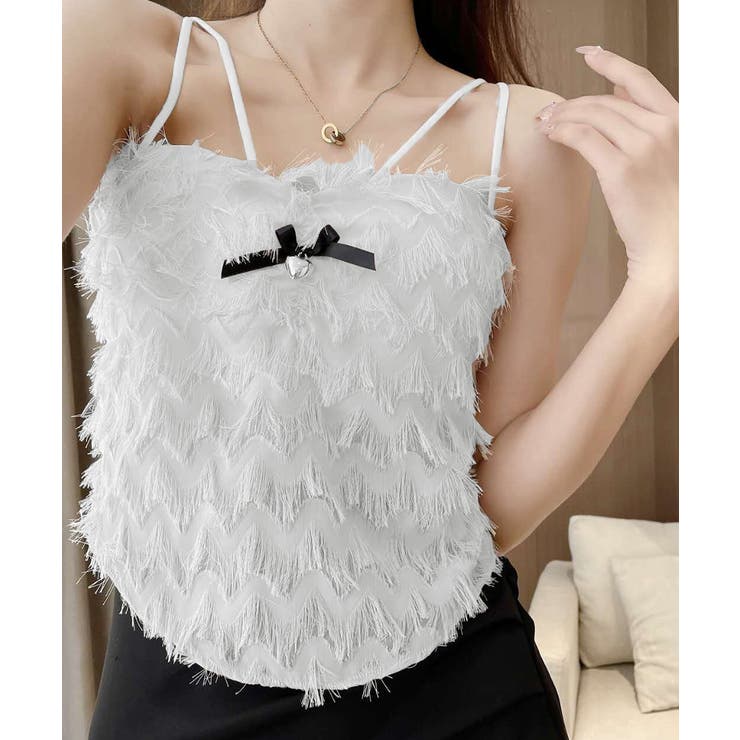 フリンジキャミソールカップ付きブラトップ | SUNSHINE CLOSET | 詳細画像1 