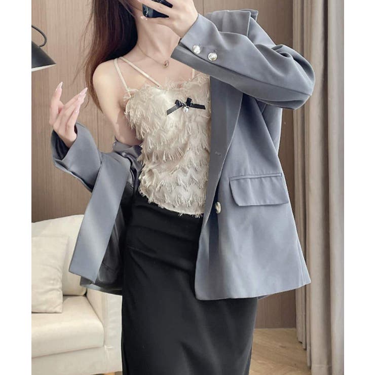 フリンジキャミソールカップ付きブラトップ | SUNSHINE CLOSET | 詳細画像4 