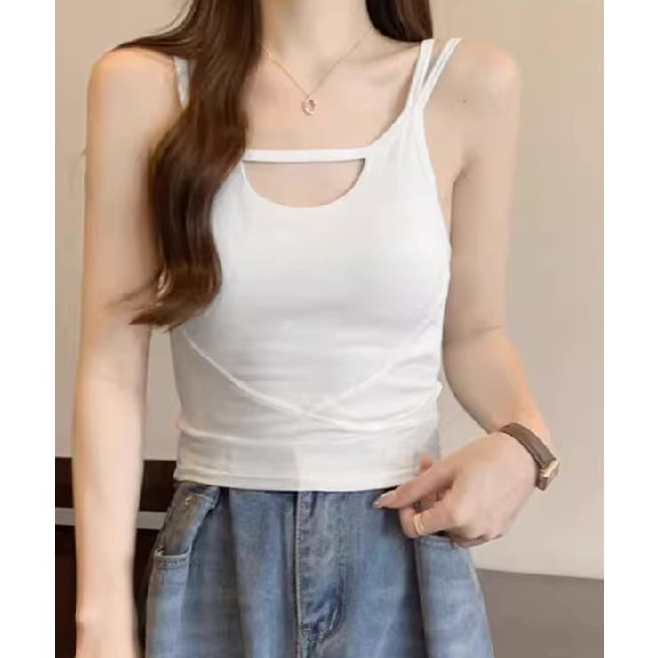 カップ付きキャミソールセクシー胸元韓国風 | SUNSHINE CLOSET | 詳細画像1 