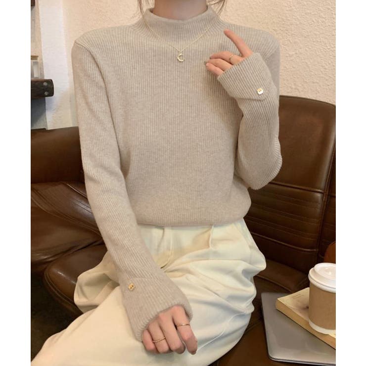 プチハイネックニットトップス 袖口ボタン | SUNSHINE CLOSET | 詳細画像6 