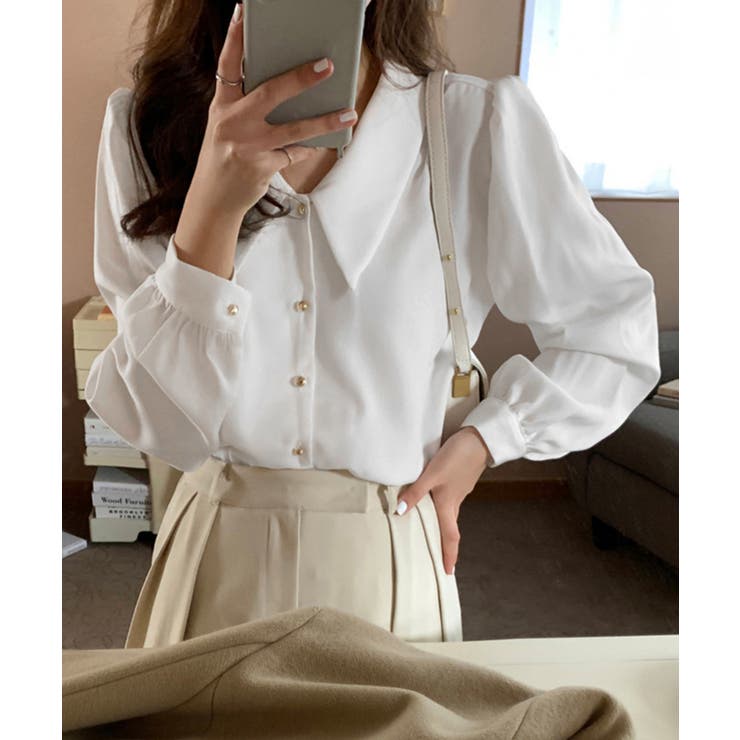 シャツブラウス ゴールドボタン ブラウス | SUNSHINE CLOSET | 詳細画像5 