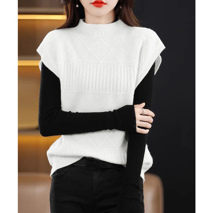 ニットベスト プチハイネック ニットジレ | SUNSHINE CLOSET | 詳細画像1 