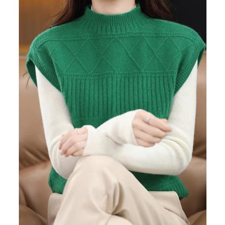 ニットベスト プチハイネック ニットジレ | SUNSHINE CLOSET | 詳細画像14 