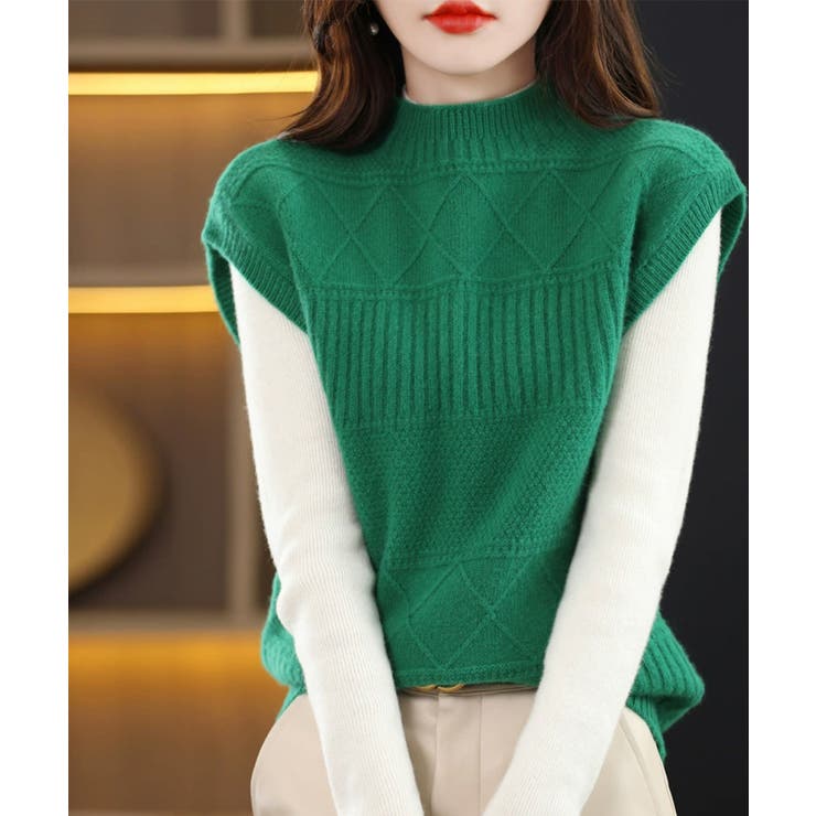 ニットベスト プチハイネック ニットジレ | SUNSHINE CLOSET | 詳細画像15 