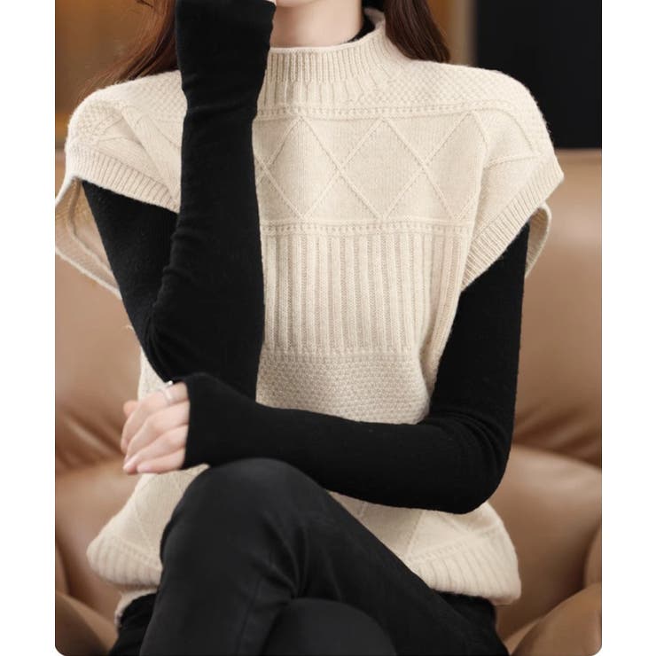 ニットベスト プチハイネック ニットジレ | SUNSHINE CLOSET | 詳細画像7 