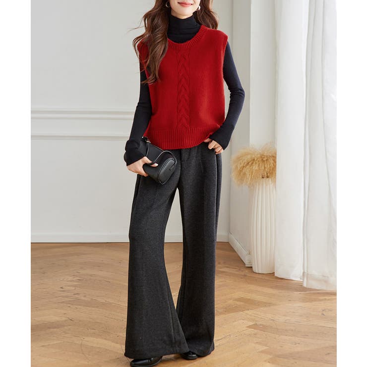 ケーブル編み ニットベスト バックボタン | SUNSHINE CLOSET | 詳細画像11 