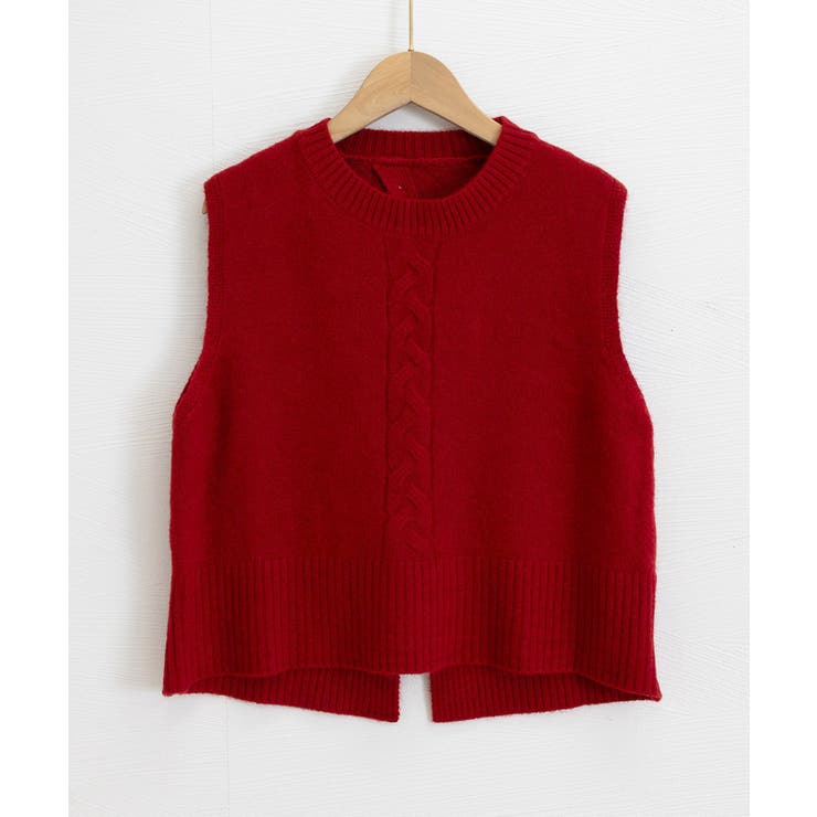 ケーブル編み ニットベスト バックボタン | SUNSHINE CLOSET | 詳細画像21 