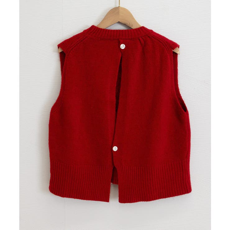 ケーブル編み ニットベスト バックボタン | SUNSHINE CLOSET | 詳細画像22 