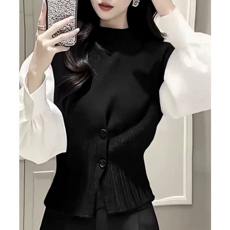 ニットベスト フロントボタン ニットジレ | SUNSHINE CLOSET | 詳細画像4 