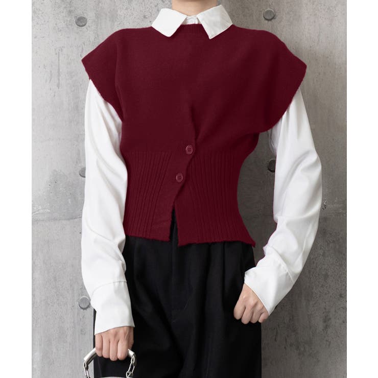 ニットベスト フロントボタン ニットジレ | SUNSHINE CLOSET | 詳細画像7 