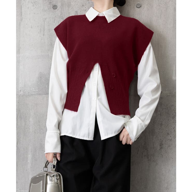 ニットベスト フロントボタン ニットジレ | SUNSHINE CLOSET | 詳細画像8 