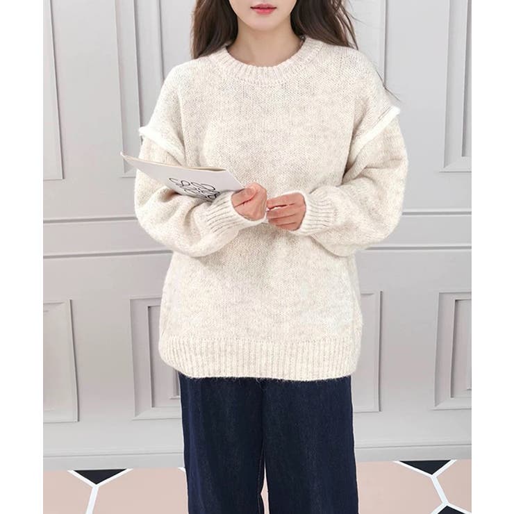 ゆったりニットトップスラウンドネック冬服 | SUNSHINE CLOSET | 詳細画像4 