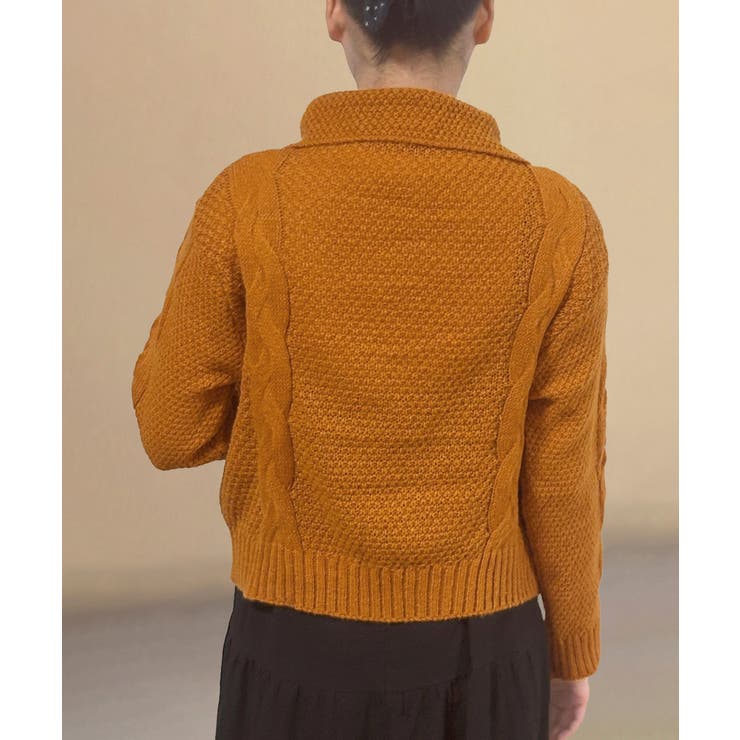 ケーブル編みニットカーディガン ビッグ襟 | SUNSHINE CLOSET | 詳細画像12 