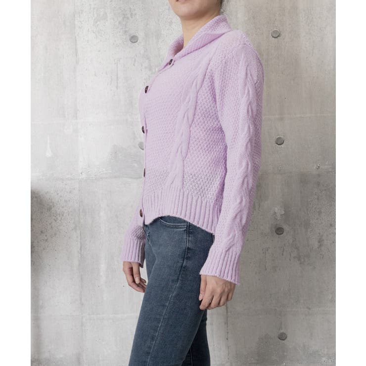 ケーブル編みニットカーディガン ビッグ襟 | SUNSHINE CLOSET | 詳細画像18 