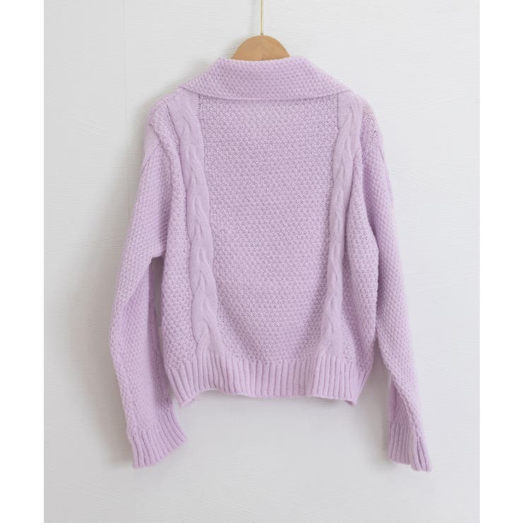 ケーブル編みニットカーディガン ビッグ襟 | SUNSHINE CLOSET | 詳細画像21 