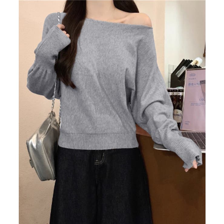 ボートネックニットトップスオフショルダー | SUNSHINE CLOSET | 詳細画像11 