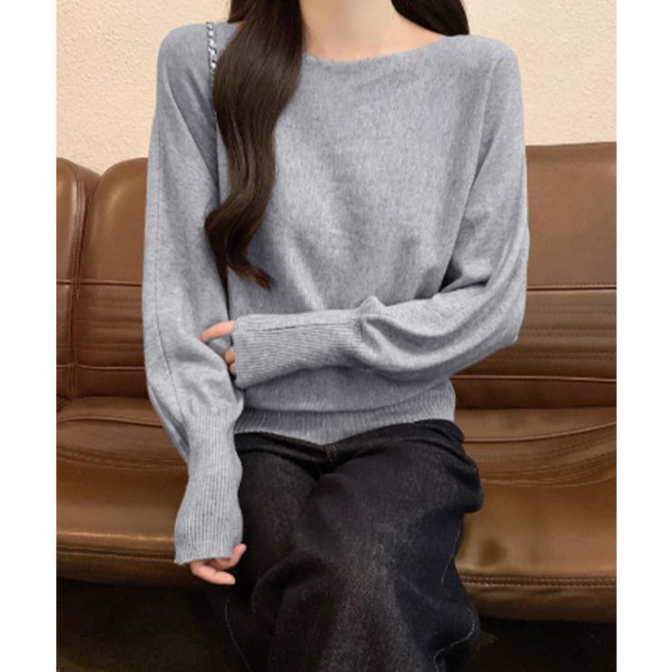 ボートネックニットトップスオフショルダー | SUNSHINE CLOSET | 詳細画像12 