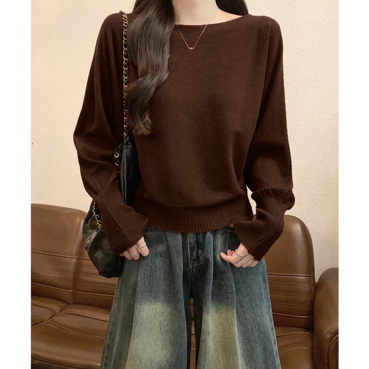 ボートネックニットトップスオフショルダー | SUNSHINE CLOSET | 詳細画像14 