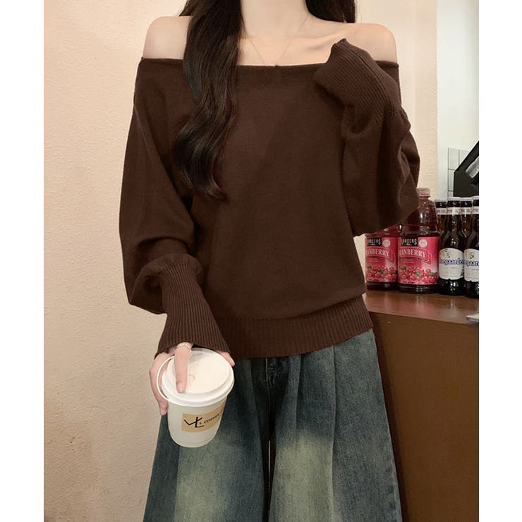 ボートネックニットトップスオフショルダー | SUNSHINE CLOSET | 詳細画像15 
