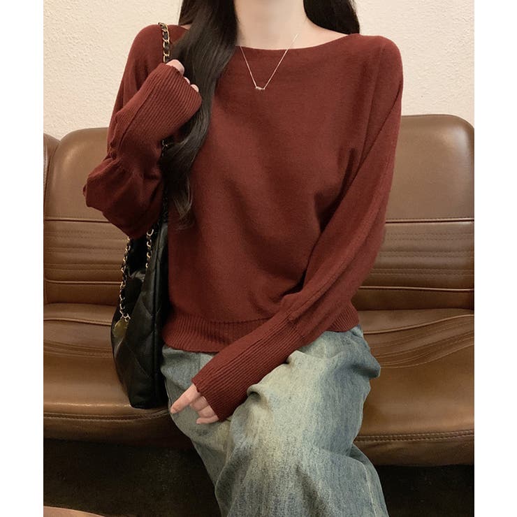 ボートネックニットトップスオフショルダー | SUNSHINE CLOSET | 詳細画像18 