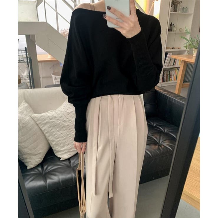 ボートネックニットトップスオフショルダー | SUNSHINE CLOSET | 詳細画像5 