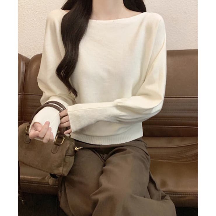 ボートネックニットトップスオフショルダー | SUNSHINE CLOSET | 詳細画像7 