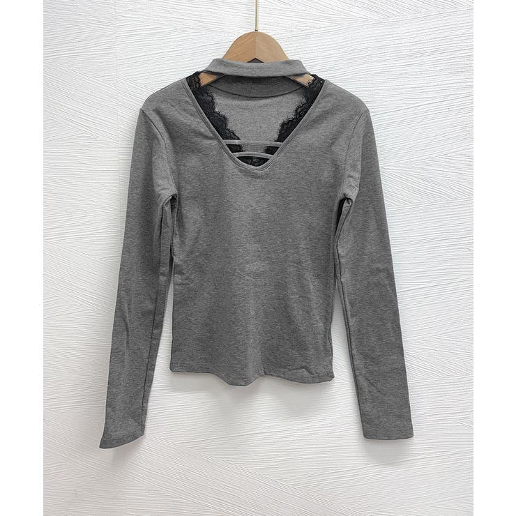 チョーカー風カットソーレース付きTシャツ | SUNSHINE CLOSET | 詳細画像17 