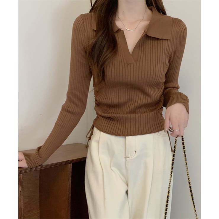 ポロニットドローストリングリブニット薄手 | SUNSHINE CLOSET | 詳細画像14 