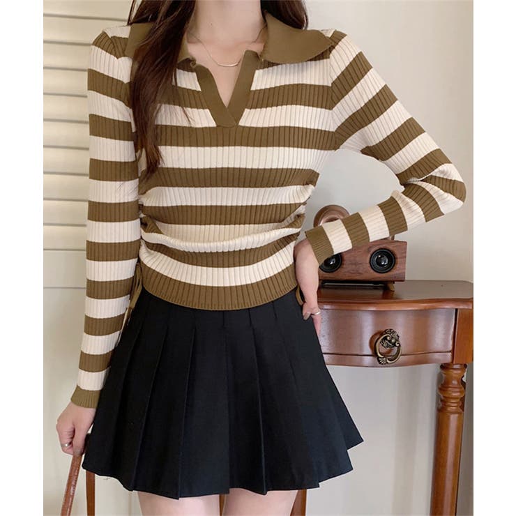 ポロニットドローストリングリブニット薄手 | SUNSHINE CLOSET | 詳細画像15 