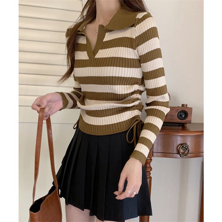 ポロニットドローストリングリブニット薄手 | SUNSHINE CLOSET | 詳細画像16 