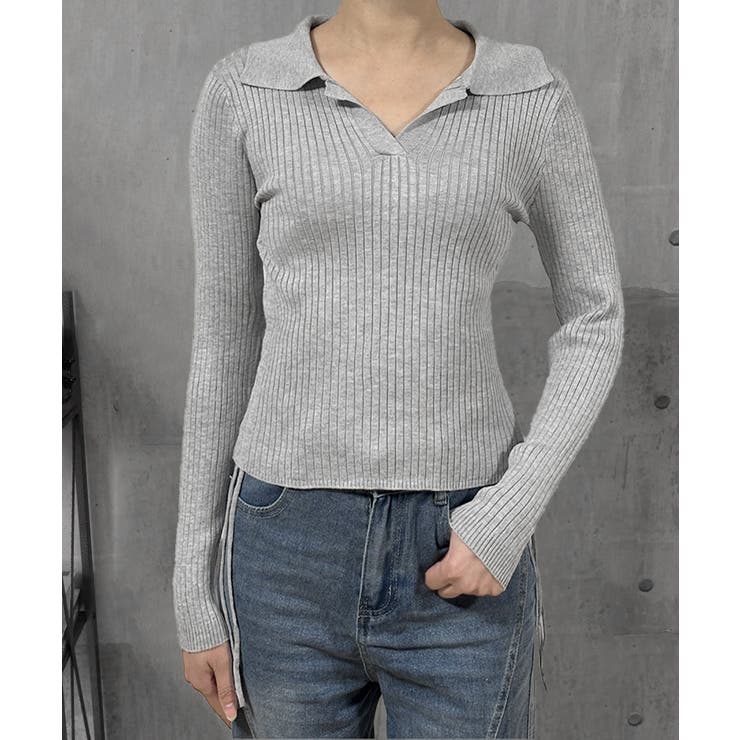 ポロニットドローストリングリブニット薄手 | SUNSHINE CLOSET | 詳細画像17 