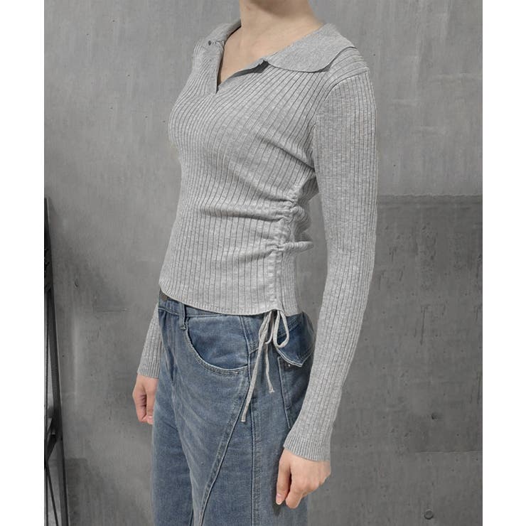 ポロニットドローストリングリブニット薄手 | SUNSHINE CLOSET | 詳細画像18 