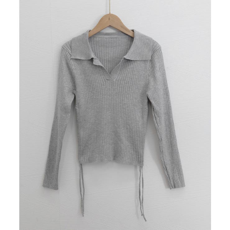 ポロニットドローストリングリブニット薄手 | SUNSHINE CLOSET | 詳細画像20 