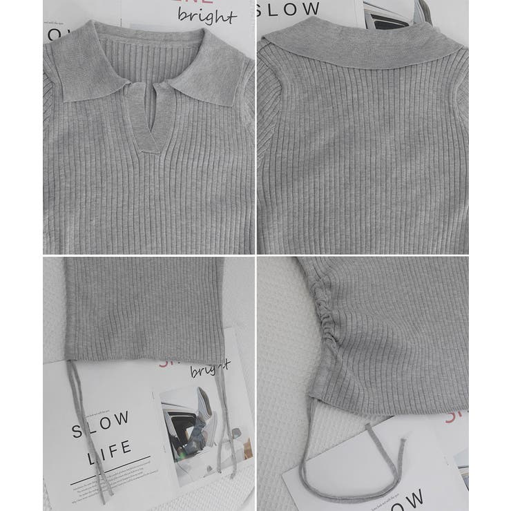 ポロニットドローストリングリブニット薄手 | SUNSHINE CLOSET | 詳細画像22 